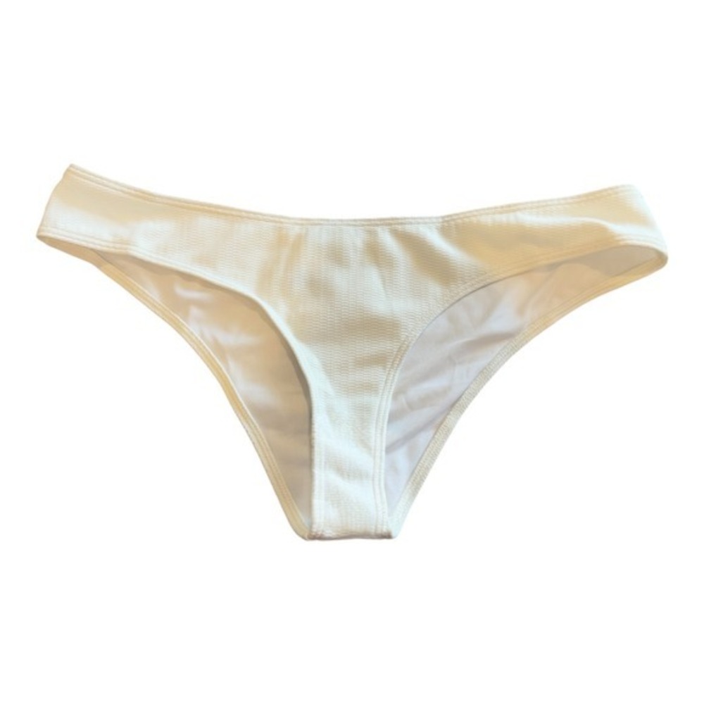 Peek‎ & Beau Womens White Textured Seersucker Hipster Bikini Bottoms Size US 10